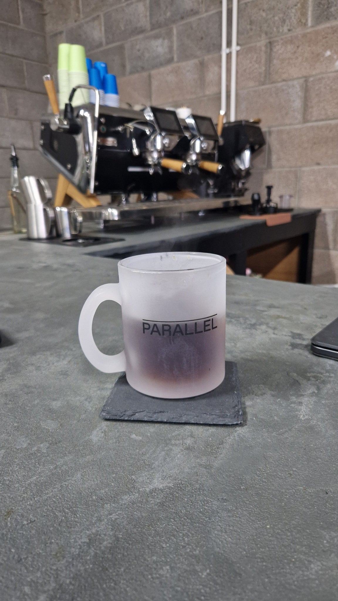 Parallel Frosted Glass Mug